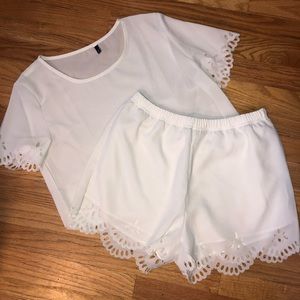 🦋🌈White Scalloped Two Piece Outfit